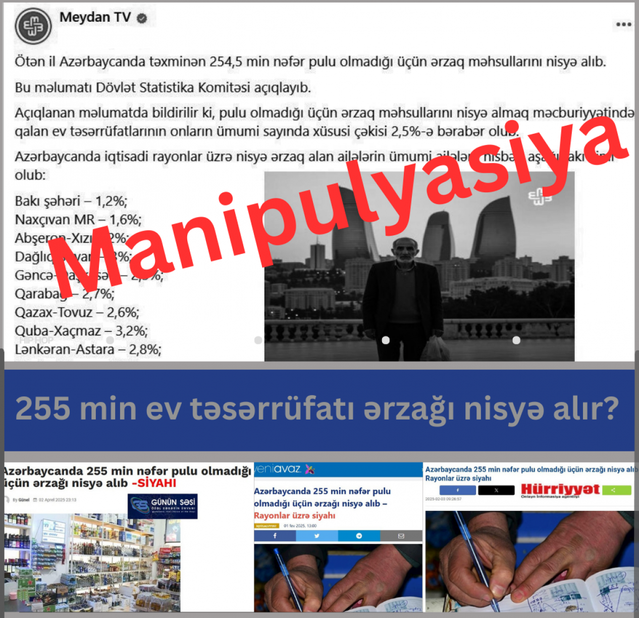 “Meydan Tv”nin faktlarla manipulyasiyası ifşa olundu