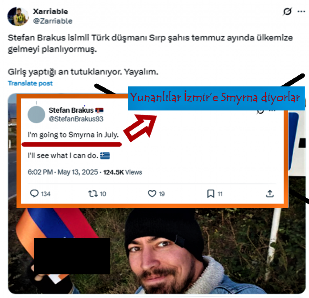 Böyle azılı Türk düşmanının Türkiye’ye gelmesi kabuledilecek bir durum değildir