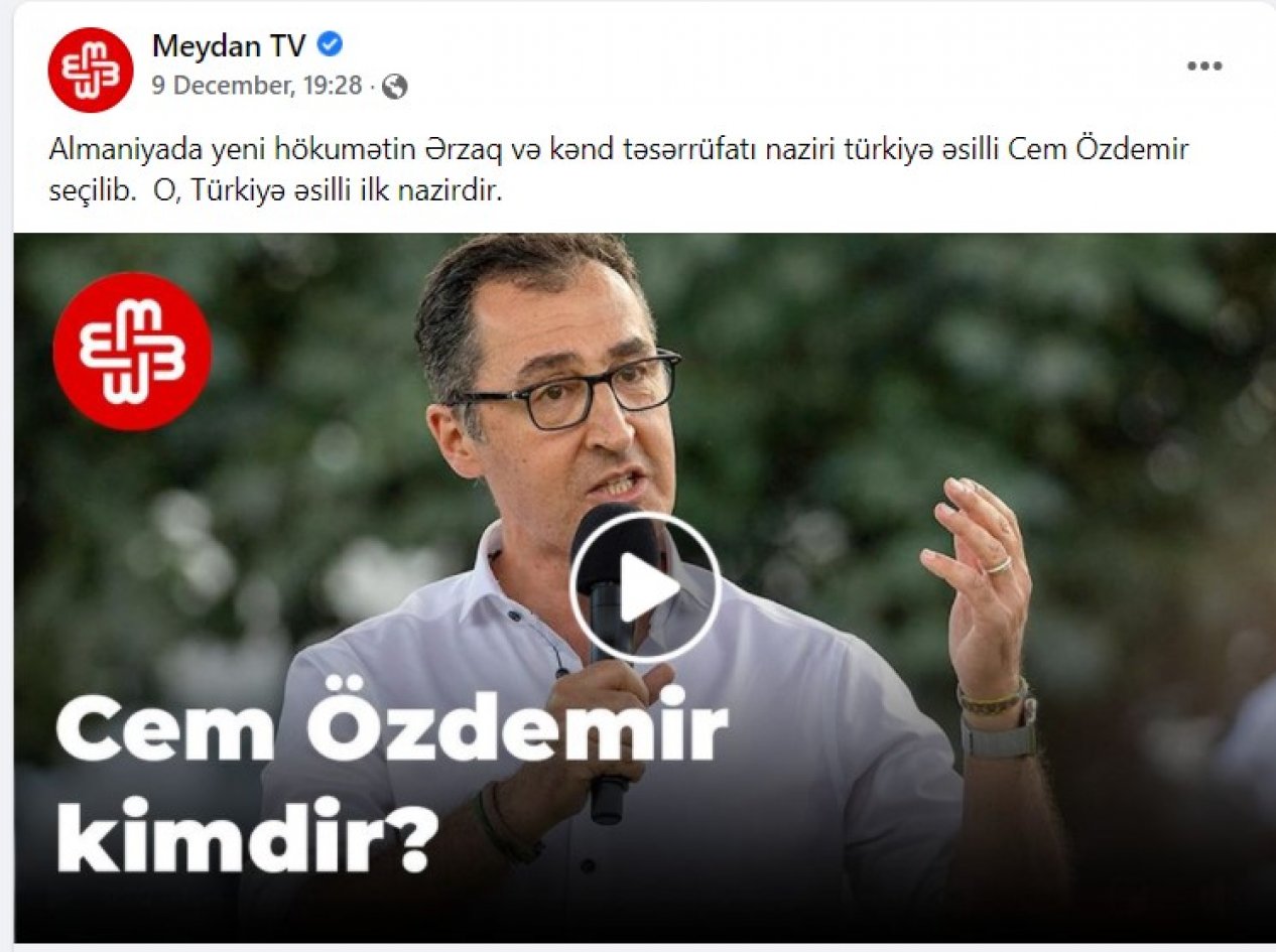 Meydan TV erməni soyqırımını tanıyan türkiyəli Cem Özdemiri niyə reklam edir?