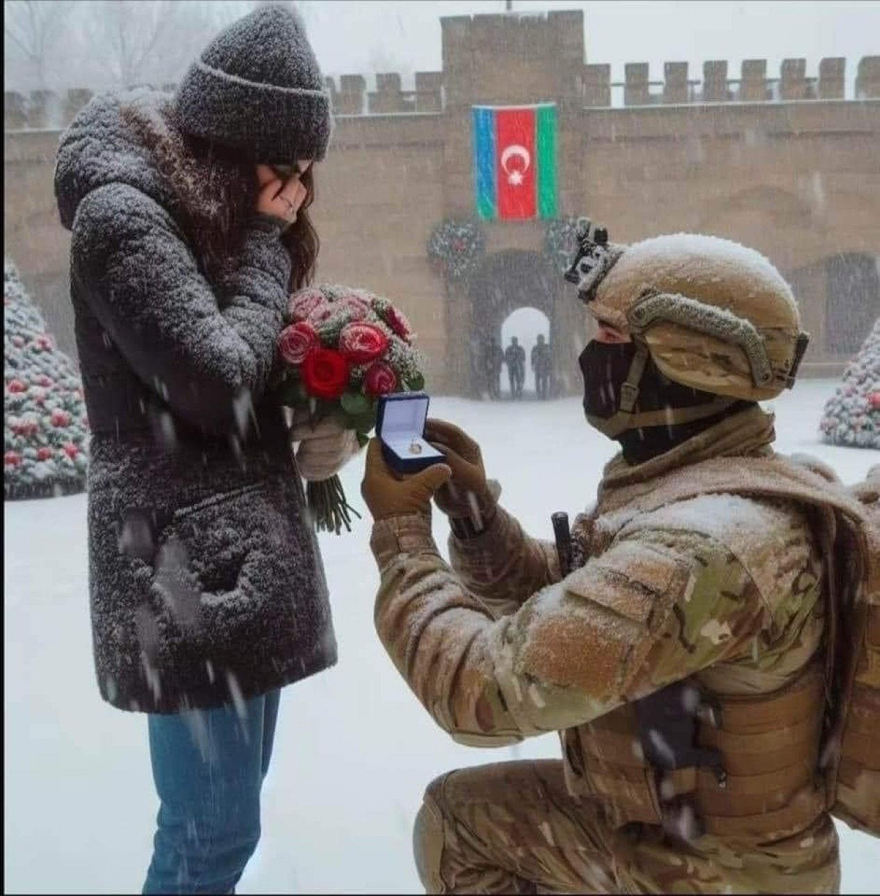 Marriage proposal photo in Azerbaijan’s Shusha: Real or fake?