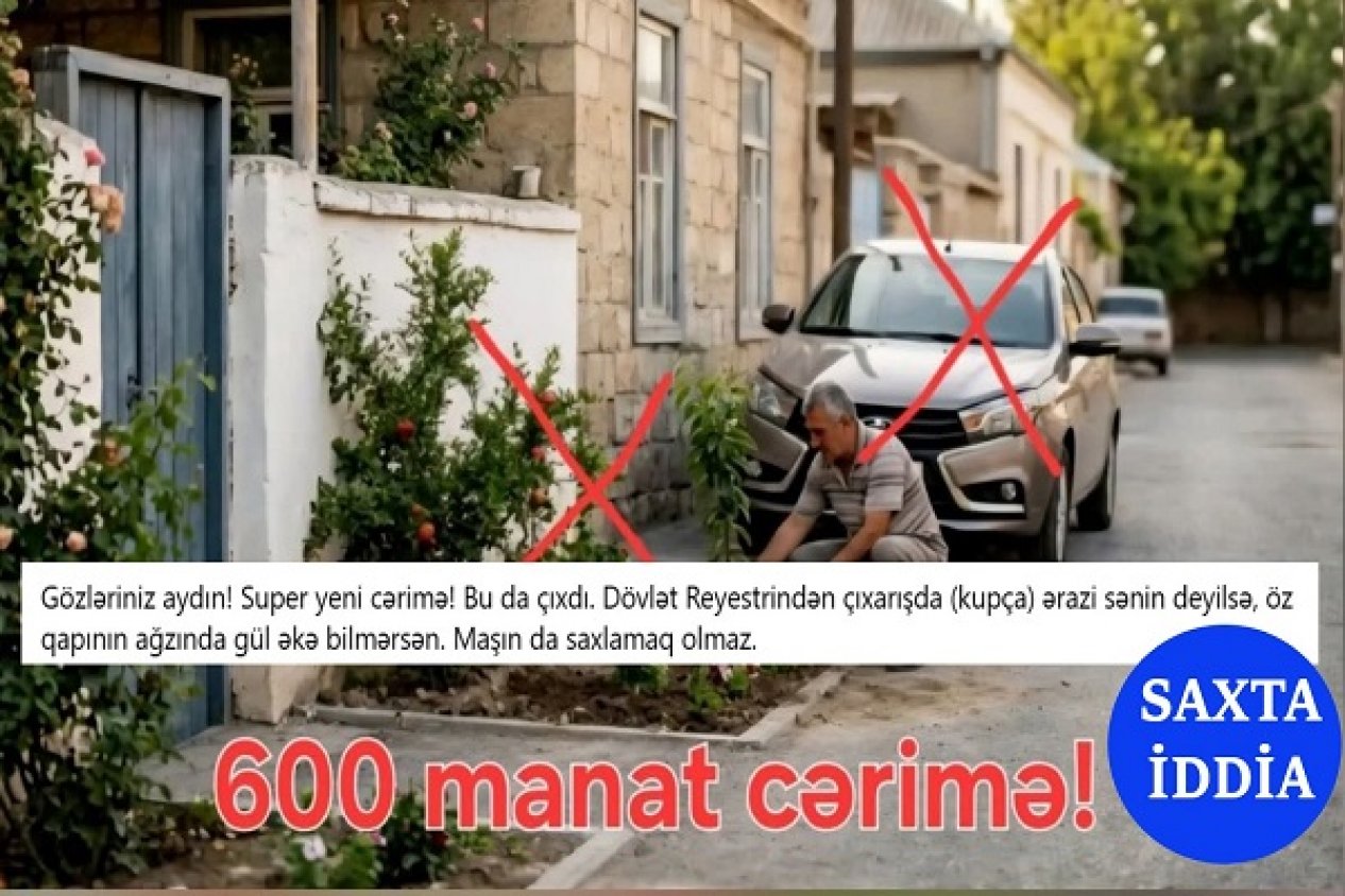 Evin qarşısında gül əkməyə, avtomobil saxlamağa görə cərimə tətbiq olunurmu?