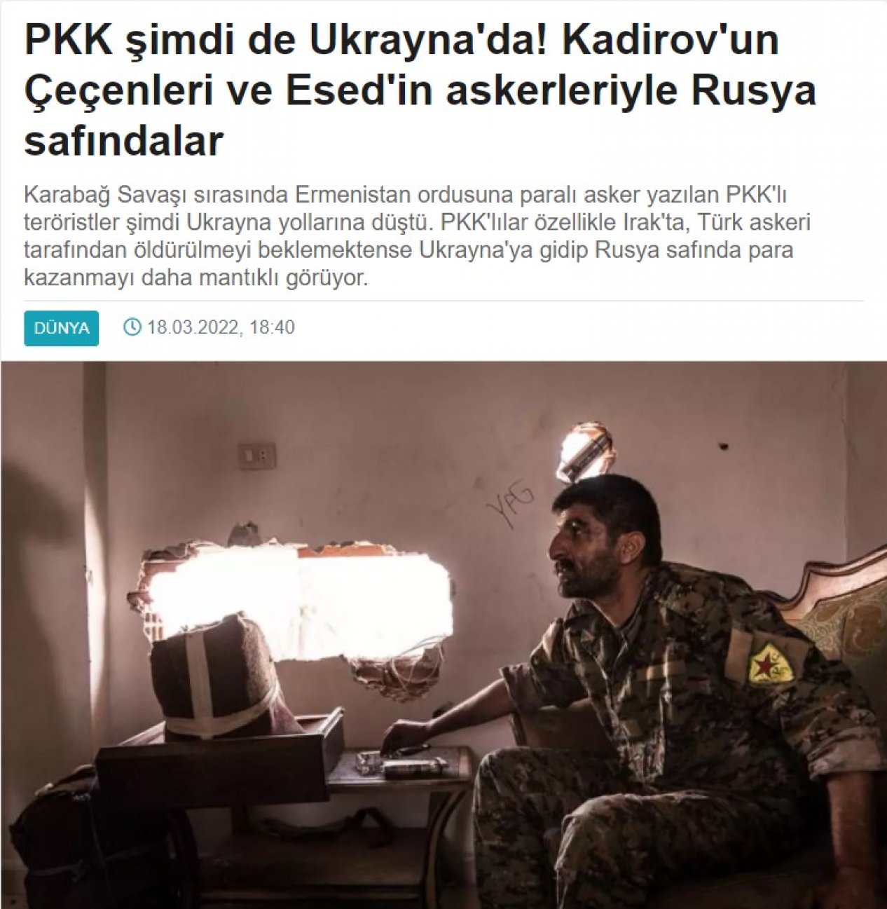 PKK Ukrayna'da Kadirov'un Çeçenleri ve Esed'in askerleriyle Rusya safında savaşıyor mu?!