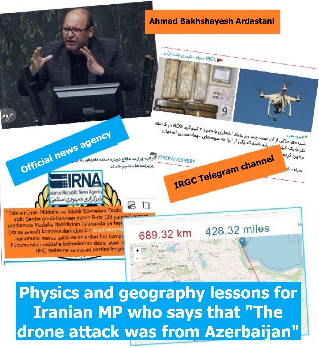 Iranian MP who said "Drone attack came from Azerbaijan" is lying - Proof with facts