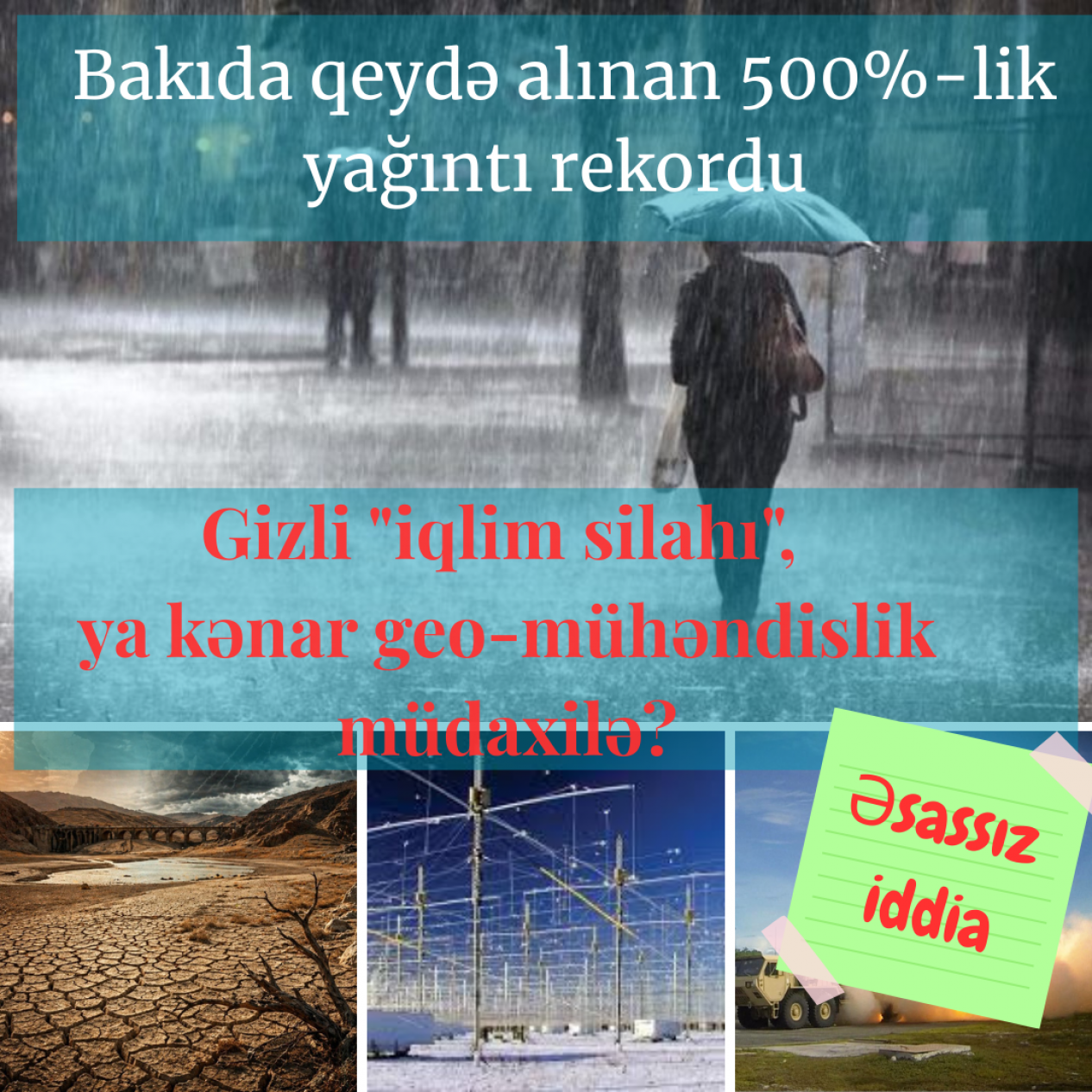 “İqlim silahı” konspirasiyası və real faktlar: İranda quraqlıq, Bakıda rekord yağıntılar