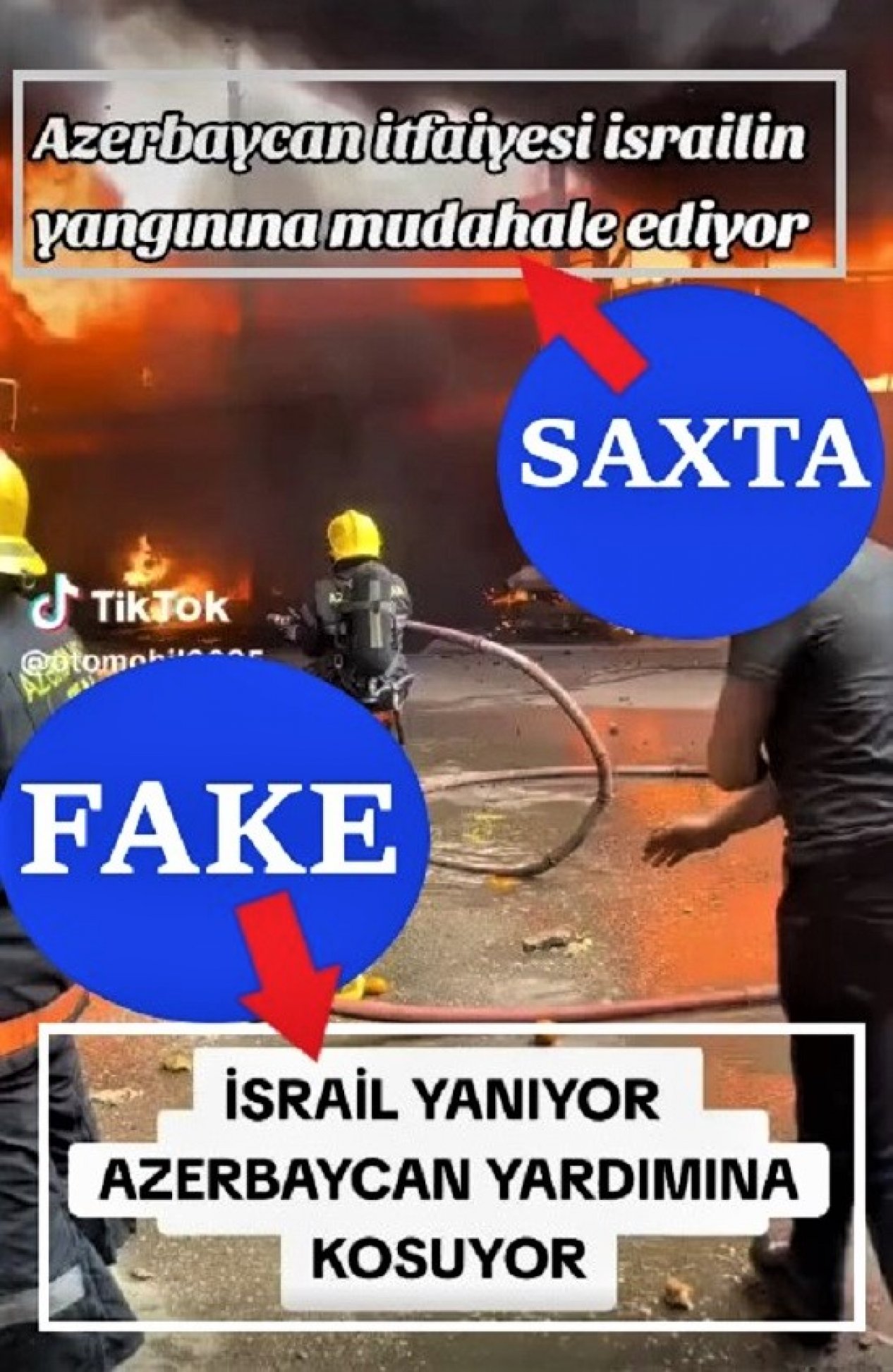İsraildə baş verən yanğınlarda azərbaycanlı yanğınsöndürənlərin iştirakını göstərən video saxtadır