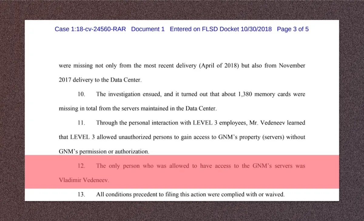 Screenshot of court document obtained by IStories
