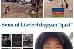 Sement kisələri daşıyan “qazi”nin videosunu araşdırdıq