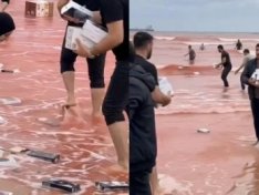 Hürmüz Boğazı'ndaki saldırıda kıyıya vuran telefonları toplayan insanları gösteren video gerçek mi?