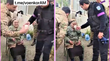 Ermənistan KİV-i hərbçilərimizin erməni qadına su verməsini də saxtalaşdırdılar