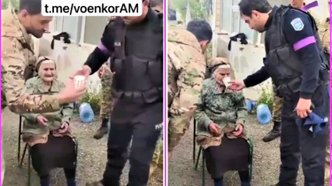 Армянские СМИ сфальсифицировали даже кадры, где азербайджанские военные напоили водой пожилую армянку
