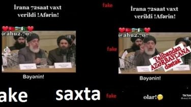 Taliban rəsmisinin İran və erməniləri hədələməsi ilə bağlı yayılan video saxtadır
