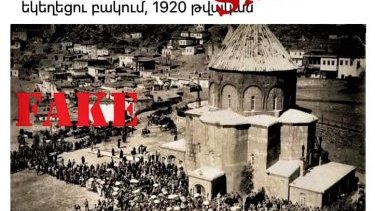 WesternarmenianTV-de yayınlanan "Kars'ta Kutsal Havariler Kilisesi'nde Ermeni askerler" başlıklı foto sahte