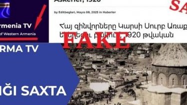 Ermənilərin qondarma TV kanalı və yaydıqları saxta fotonu araşdırdıq
