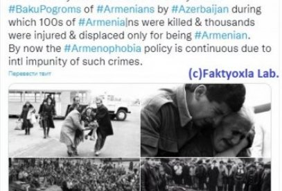 Artak Beglaryan’s misinterpretation of “Baku pogroms” and fake photos